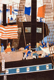 Japan: 'Western Traders at Yokohama Transporting Merchandise'. Detail of triptych print by Utagawa Sadahide (1807-1878/1879), 1861. Utagawa Sadahide, also known as Gountei Sadahide, was a Japanese artist best known for his prints in the <i>ukiyo-e</i> style as a member of the Utagawa school. His prints covered a wide variety of genres; amongst his best known are his <i>Yokohama-e</i> pictures of foreigners in Yokohama in the 1860s, a period when he was a best-selling artist. He was a member of the Tokugawa shogunate's delegation to the International Exposition of 1867 in Paris.