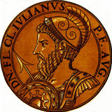Italy: Julian the Apostate (331-363), 63rd Roman emperor, from the book <i>Icones imperatorvm romanorvm</i> (Icons of Roman Emperors), Antwerp, c. 1645. Julian was a member of the Constantinian Dynasty and cousin to Emperor Constantius II. Emperor Constantius II made him Caesar of the western provinces in 355 while he was busy fighting the Sassanid Empire in the east, entrusting Julian against the Alamanni and Franks. Julian was proclaimed emperor by his soldiers in 360.