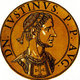 Turkey / Byzantium: Justin I (450-527), Byzantine emperor, from the book <i>Icones imperatorvm romanorvm</i> (Icons of Roman Emperors), Antwerp, c. 1645