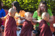 Burma / Myanmar: Novice Buddhist monks collect early morning alms in Kyaing Tong (Kengtung), Shan State