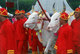 The Royal Ploughing Ceremony is an ancient Brahman ritual held each year in Bangkok at Sanam Luang in front of the Grand Palace. The event is performed to gain an auspicious start to the rice growing season. Sacred white oxen plough the Sanam Luang field, which is then sown with seeds blessed by the king. Farmers then collect the seeds to replant in their own fields. This ceremony is also performed in Cambodia and Sri Lanka.