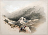 Palestine/Israel: 'The Fountain of Job in the Valley of Hinnom'. Colour lithograph by David Roberts (1796-1864), 1839.<br/><br/>

David Roberts RA (1796-1864) was a Scottish painter. He is especially known for a prolific series of detailed prints of Egypt and the Near East that he produced during the 1840s from sketches he made during long tours of the region (1838–1840). This work, and his large oil paintings of similar subjects, made him a prominent Orientalist painter. He was elected as a Royal Academician in 1841.