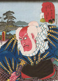 Japan: 'Kanagawa Station: Actor Ichikawa Ebizo V as Ferryman Tonbei'. From the series 'Fifty-three Stations of the Tokaido Road' by Utagawa Kunisada I (1786-1865), 1852. Utagawa Kunisada, also known as Utagawa Toyokuni III, was the most popular, prolific and financially successful designer of <i>ukiyo-e</i> woodblock prints in 19th-century Japan. In his own time, his reputation far exceeded that of his contemporaries, Hokusai, Hiroshige and Kuniyoshi. His favourite subjects were pleasure-houses and tea ceremonies.