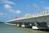 Thailand: The Prem Tinsulanonda Bridges crossing the Thale Sap Songkhla (Songkhla Lake), Songkhla. General Prem Tinsulanonda (August 26, 1920 - May 26, 2019) was a Thai military officer who served as Prime Minister of Thailand from March 3, 1980 to August 4, 1988. Songkhla was the seat of an old Malay Kingdom with heavy Srivijayan influence. In ancient times (200 CE - 1400 CE), Songkhla formed the northern extremity of the Malay Kingdom of Langkasuka. The city-state then became a tributary of Nakhon Si Thammarat, suffering damage during several attempts to gain independence.